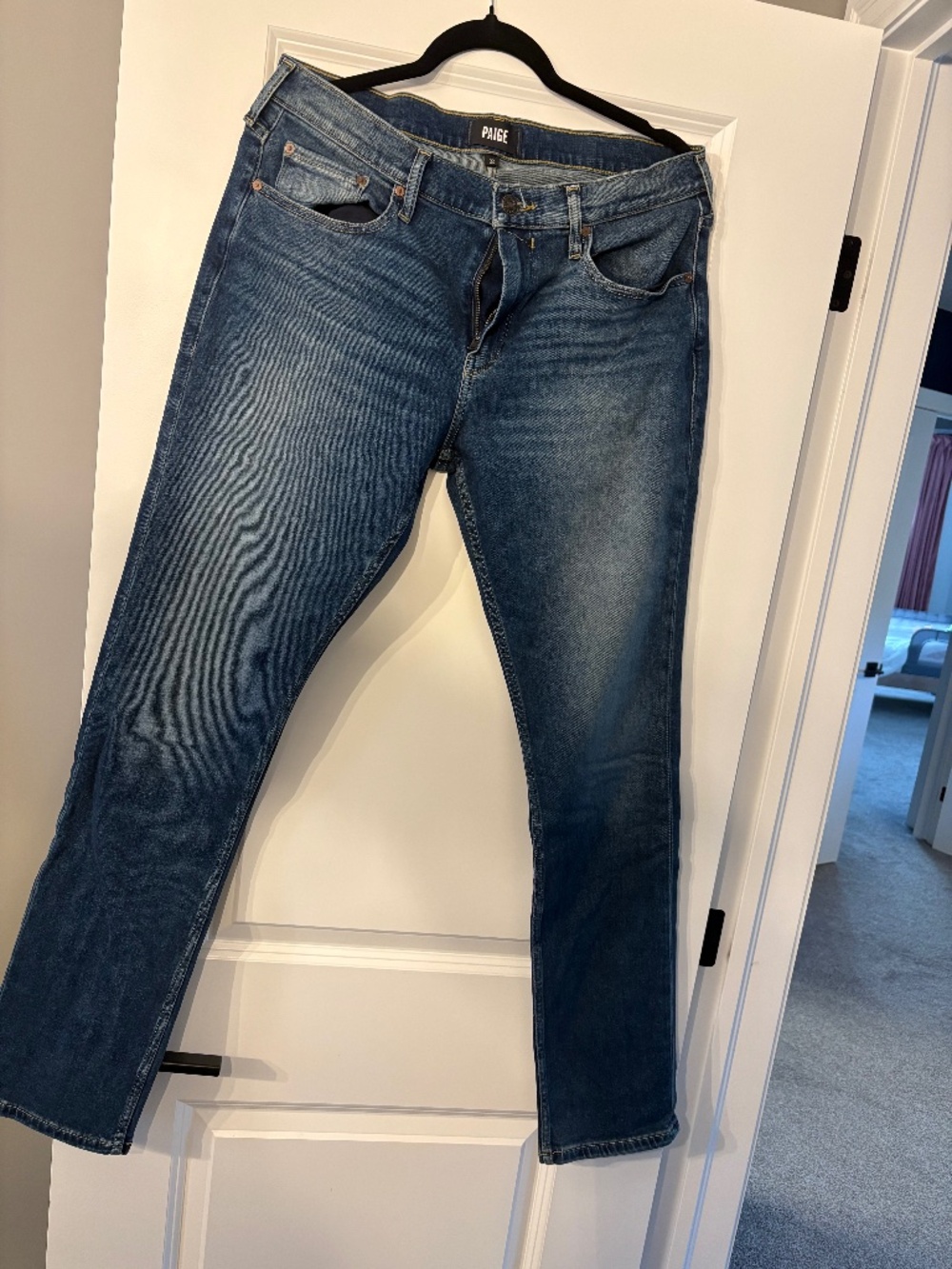 Paige - Transcend Vintage Federal Slim Straight Jean - Carnell W33 NWOT